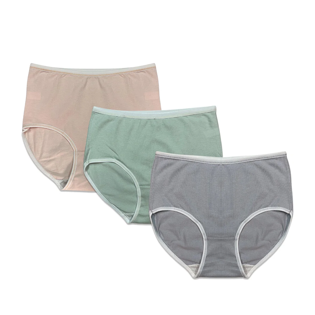 Classic Cotton High Waist Briefs for Women - Pack of 3