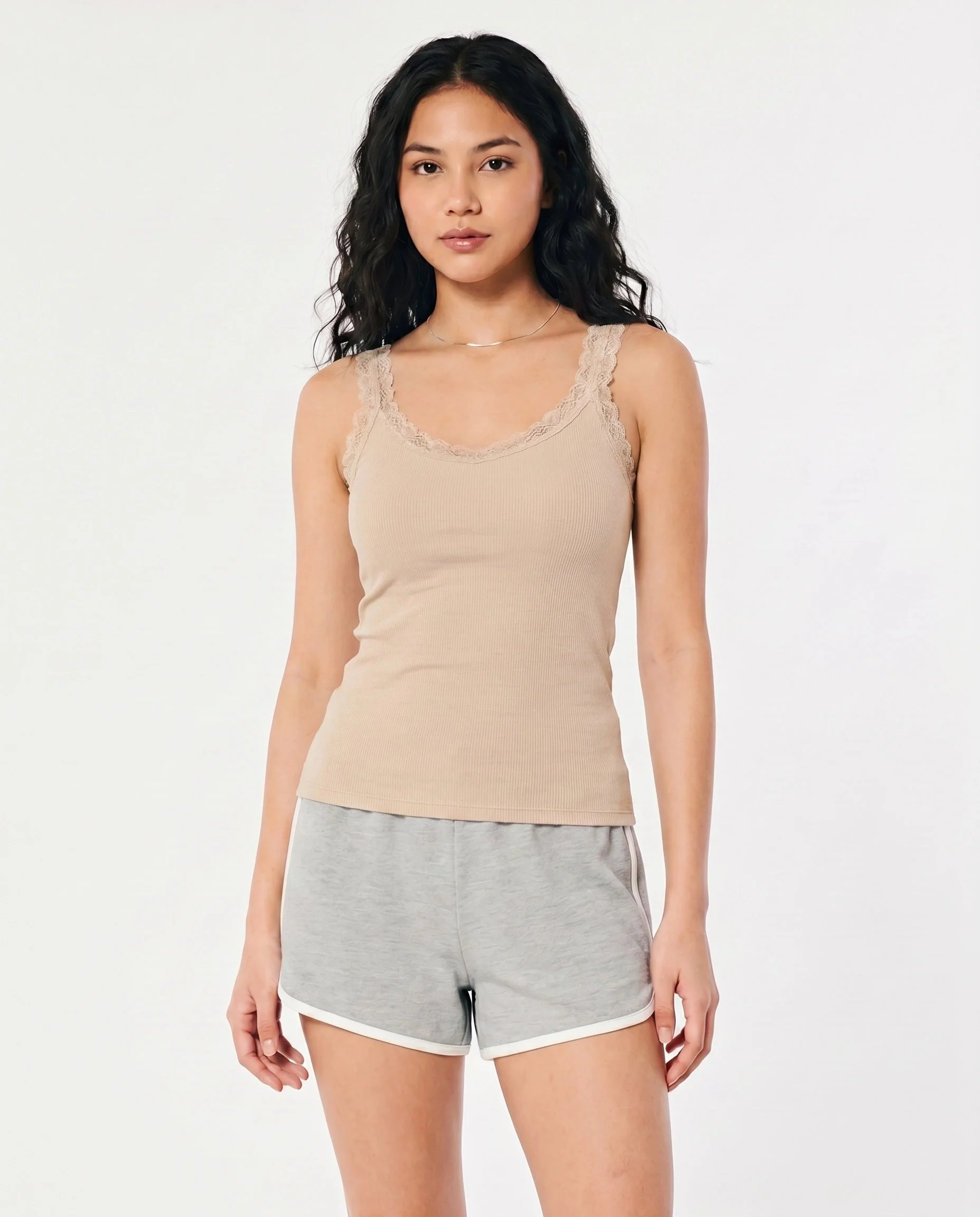 Lacen Soft Cotton Camisole with Lace Neckline - Skin