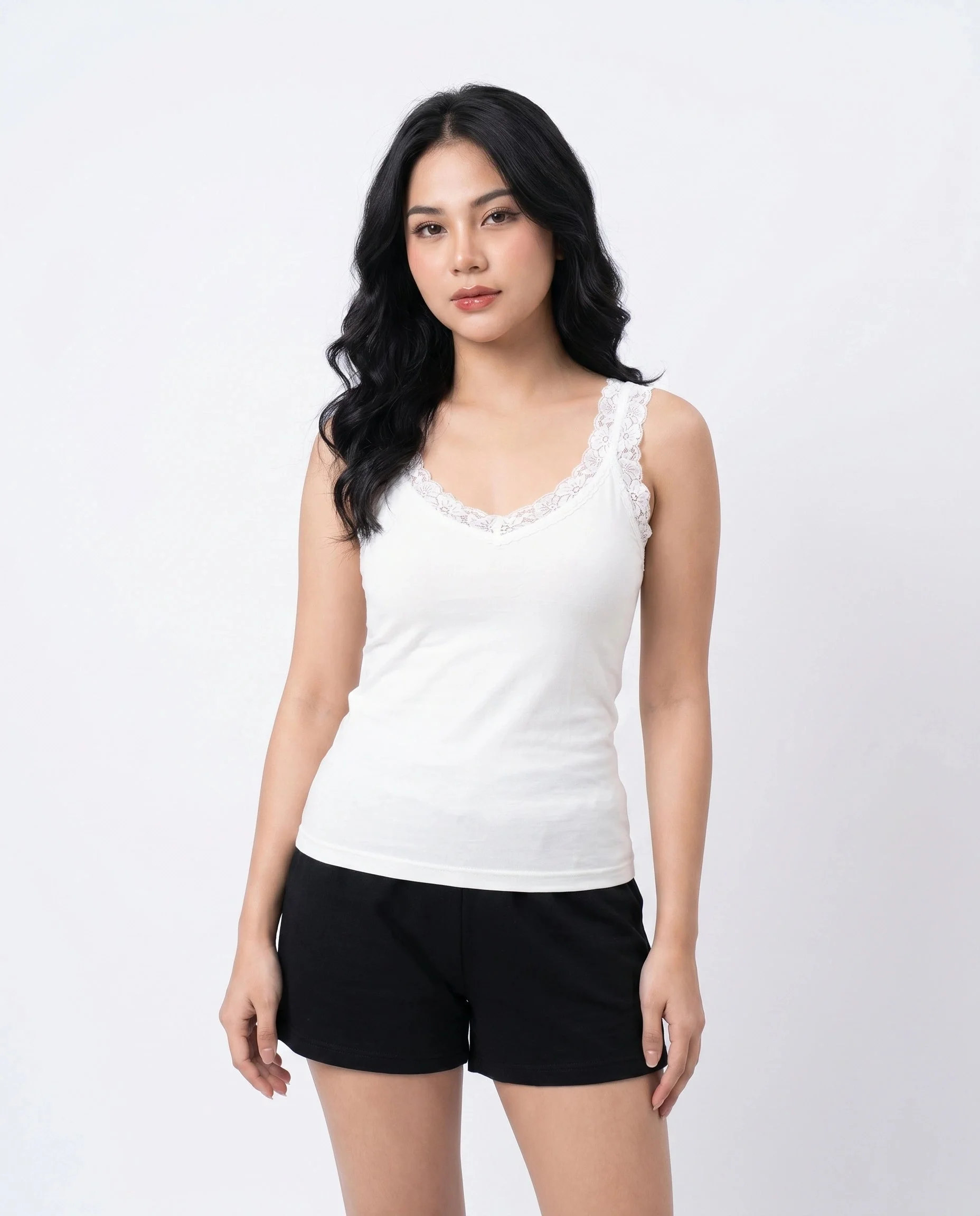 Evania Stretch Camisole with Floral Lace Straps