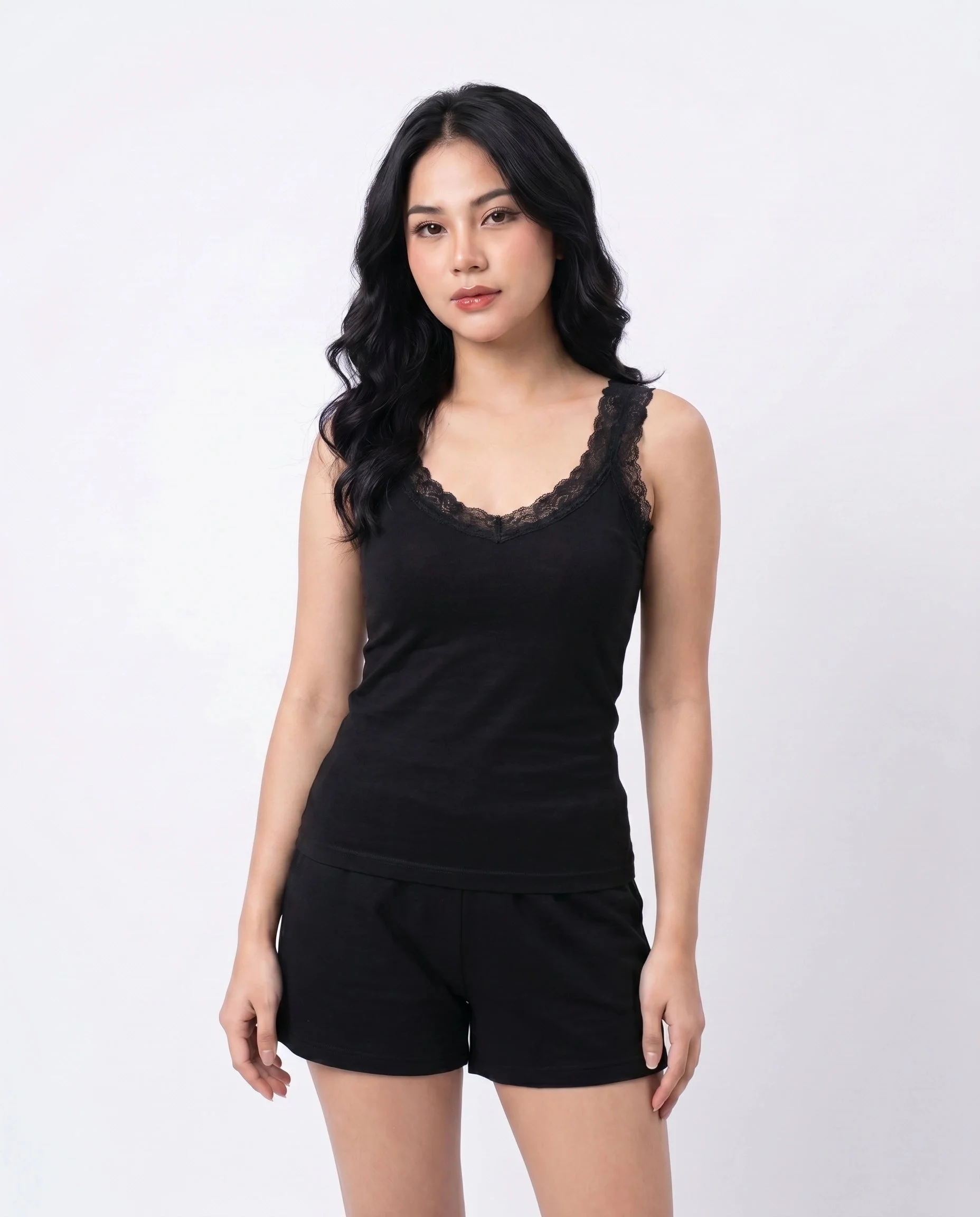 Evania Stretch Camisole with Floral Lace Straps