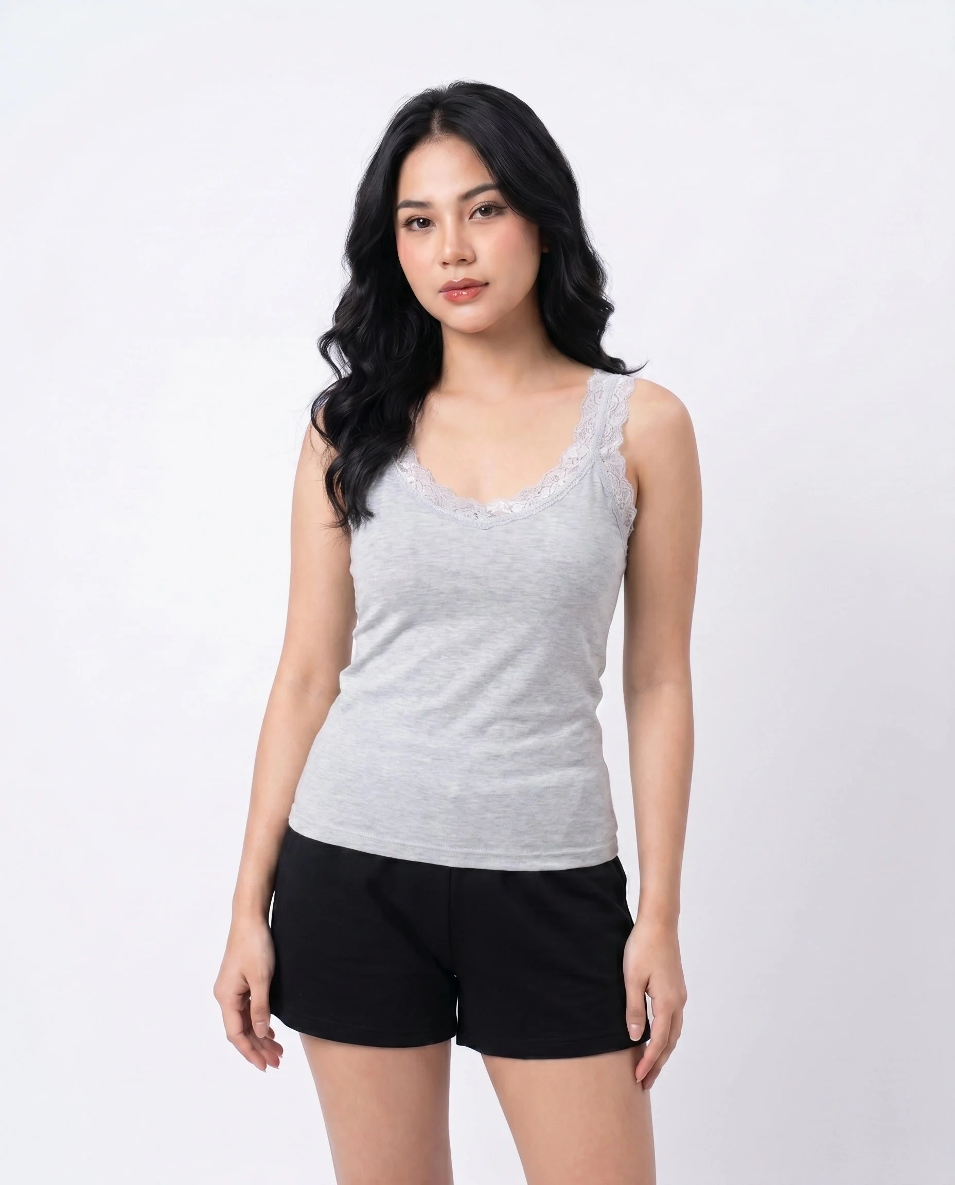 Evania Stretch Camisole with Floral Lace Straps