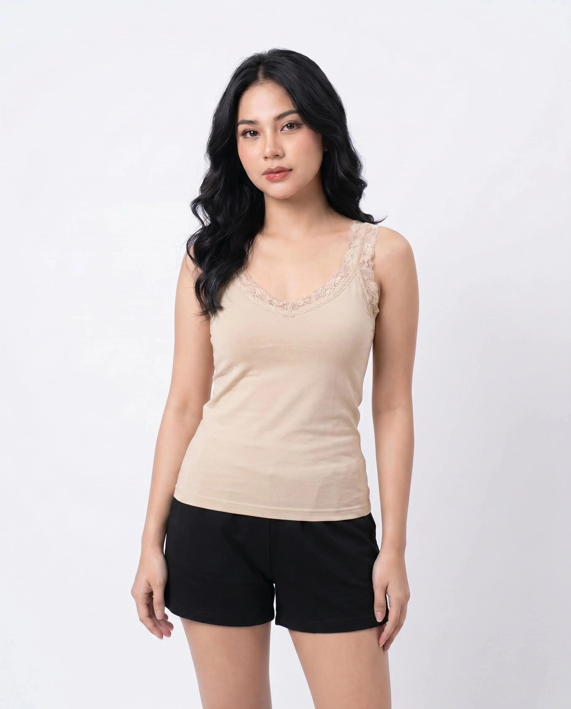 Evania Stretch Camisole with Floral Lace Straps