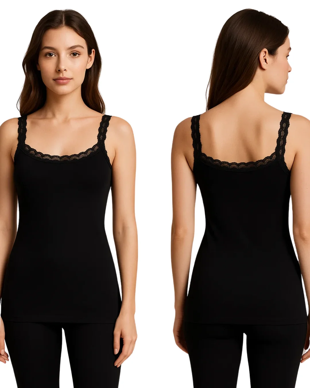 Lunora Square Neck Lace Camisole for Women