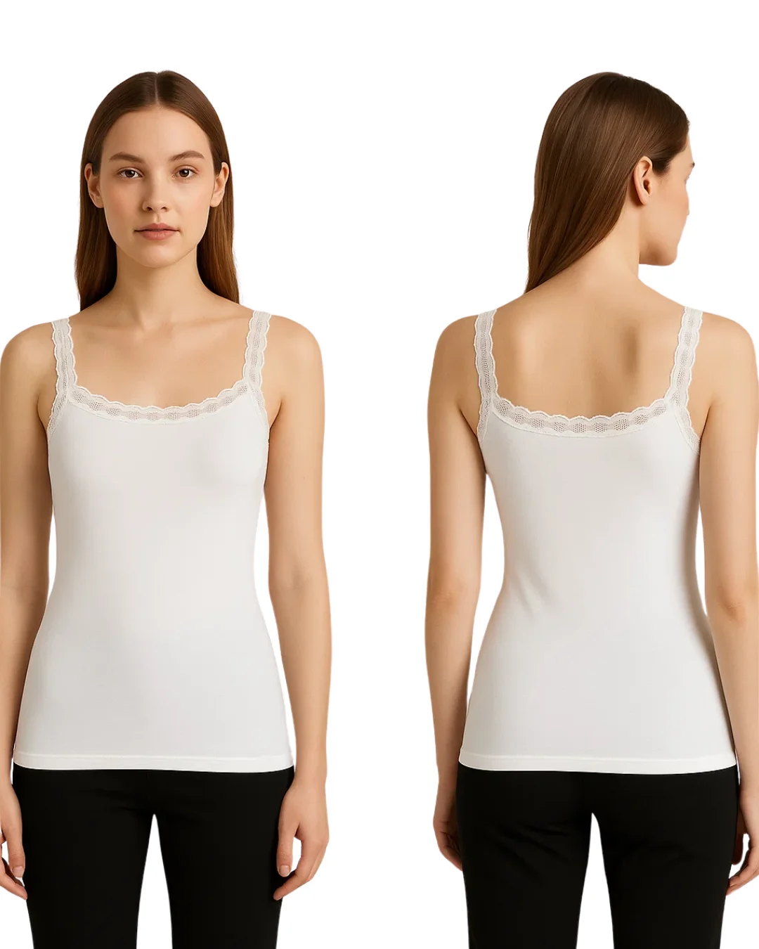 Lunora Square Neck Lace Camisole for Women