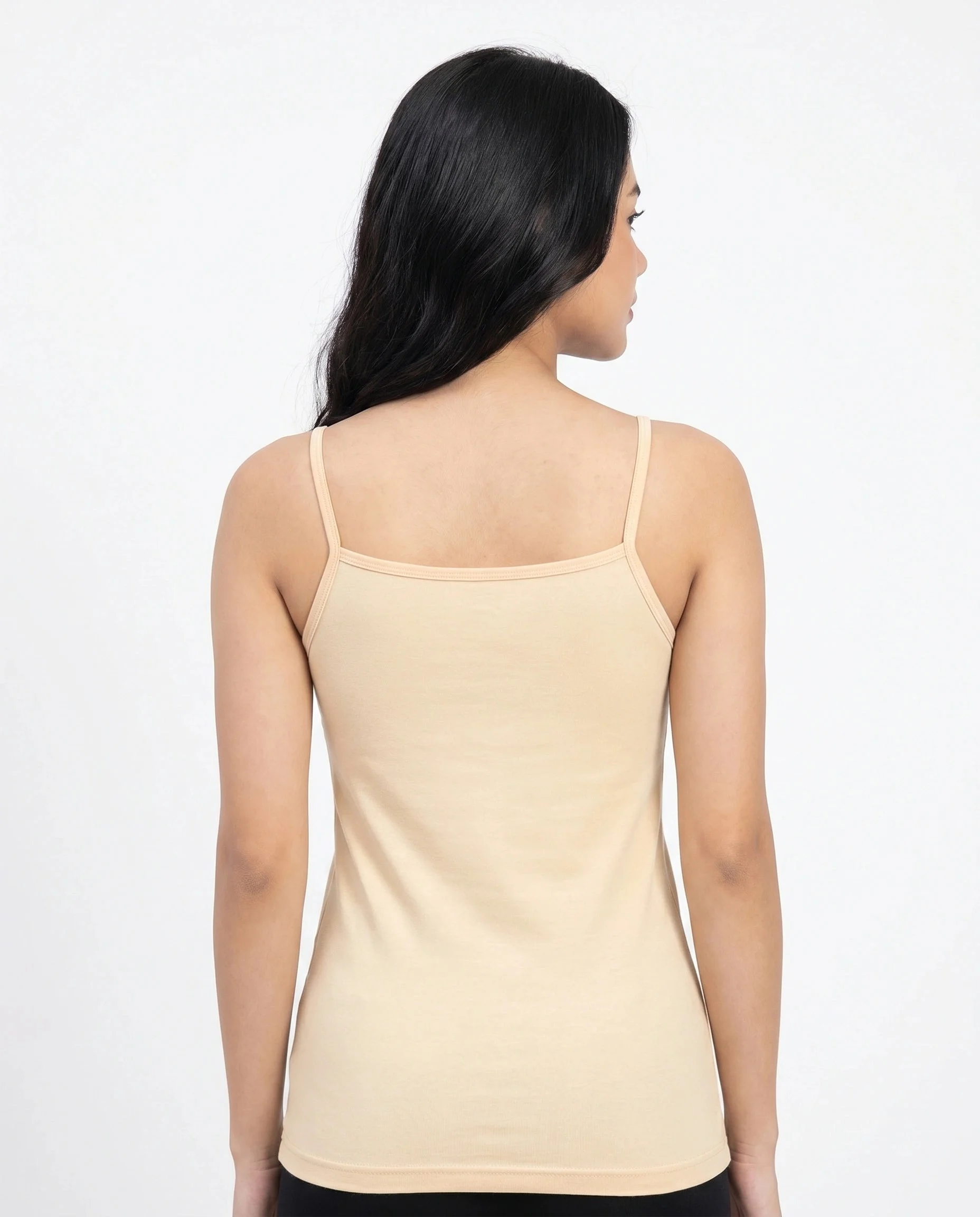 Soft Cotton Ribbed Basic Camisoles for Women - Pack of 3