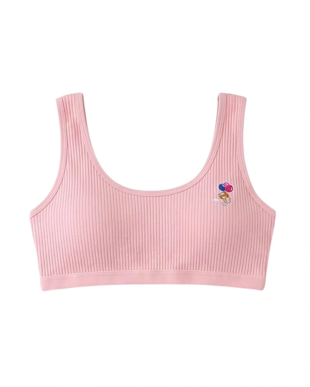 Pack of 3 Padded Teenage Bras - Soft Ribbed Kitty Print
