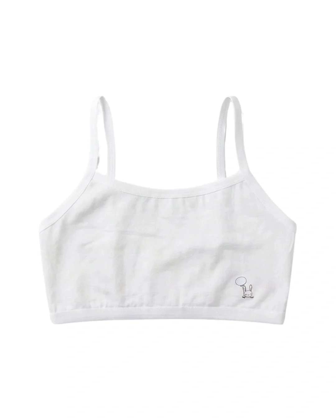 Pack of 3 Non-Padded Cotton Teenage Bras with Bunny Print