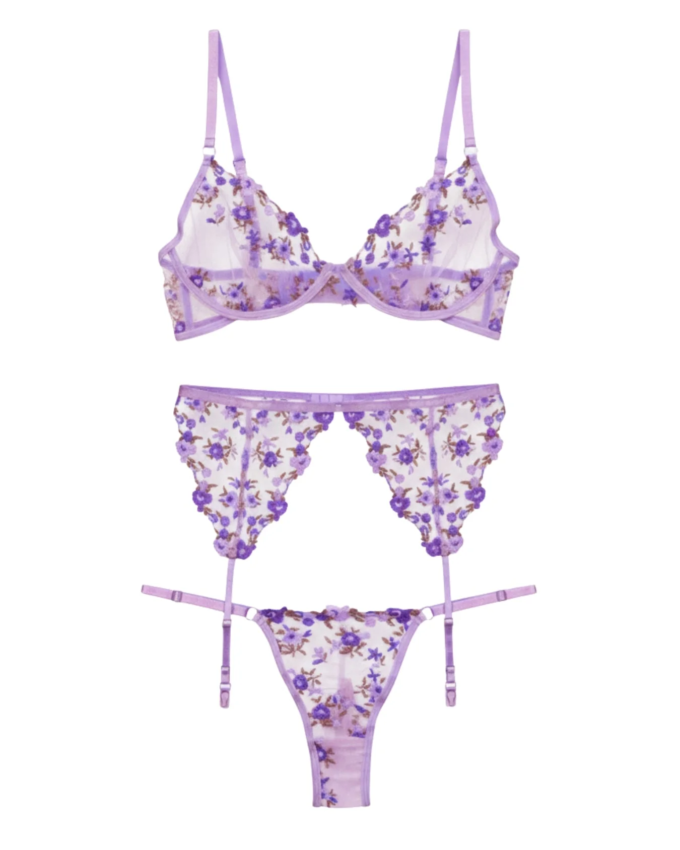 Garter Set - Blossom Muse - Purple