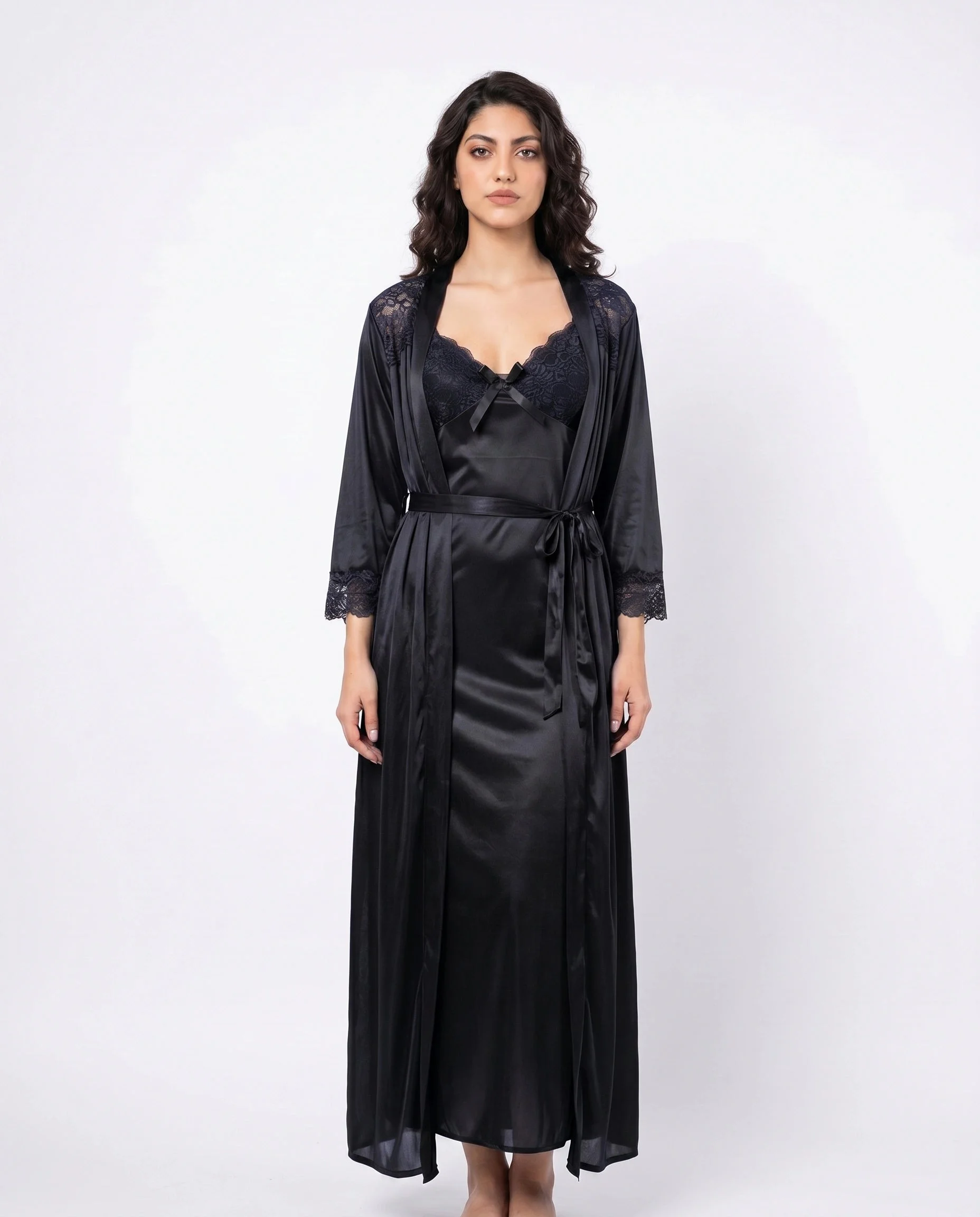 Gown Set - Zavira - Black