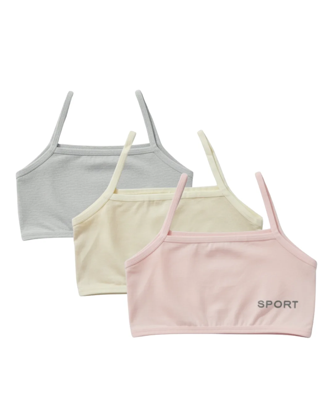 Pack of 3 Non-Padded Wire-Free Cotton Blend Teenage Bras