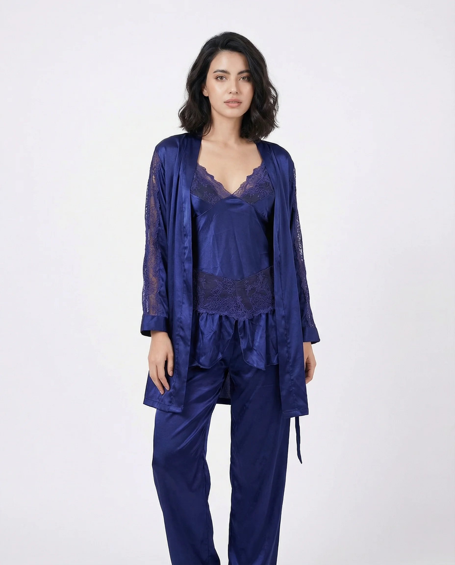 Gown Set - Silk Touch - Blue