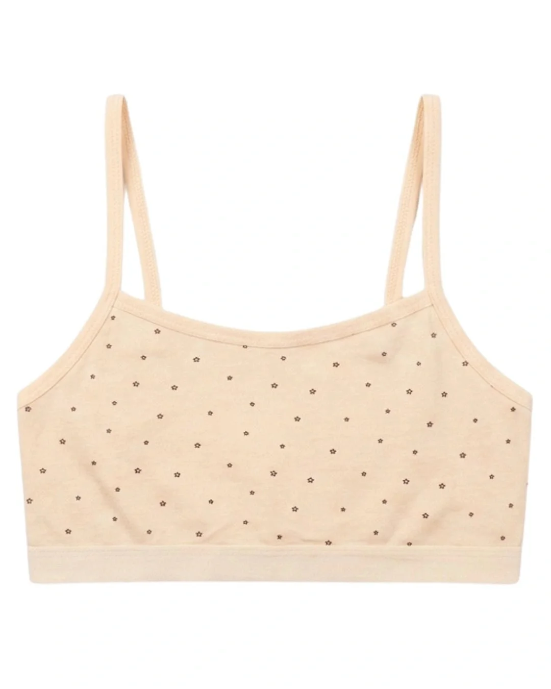 Pack of 3 Non-Padded Teenage Bras with Star Print, Free Size