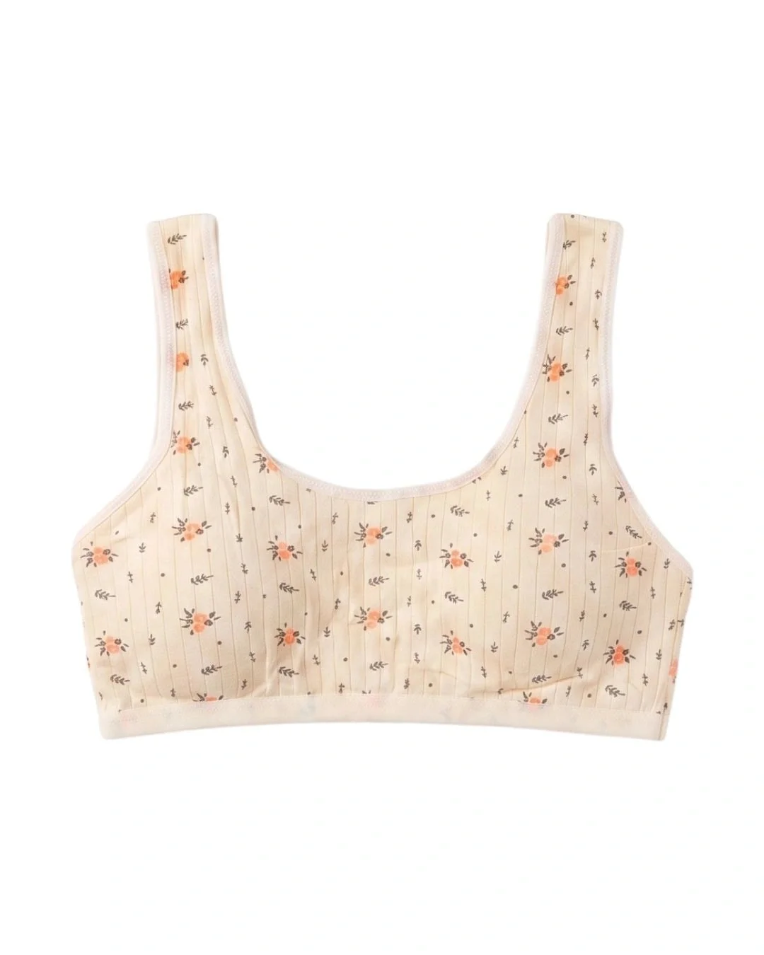 Soft Floral Padded Teenage Bra - Pack of 3, Free Size