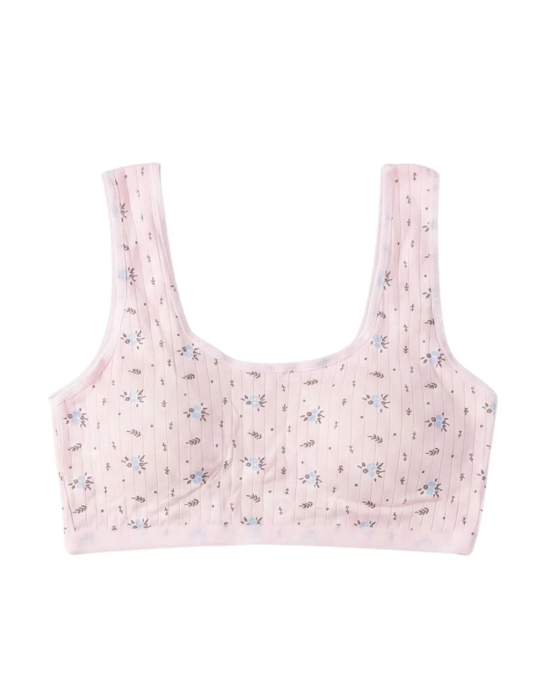 Soft Floral Padded Teenage Bra - Pack of 3, Free Size