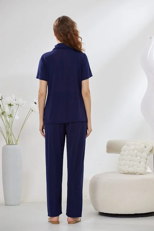 4-Piece Pure Silk Nightwear Set - Rosvian Blue