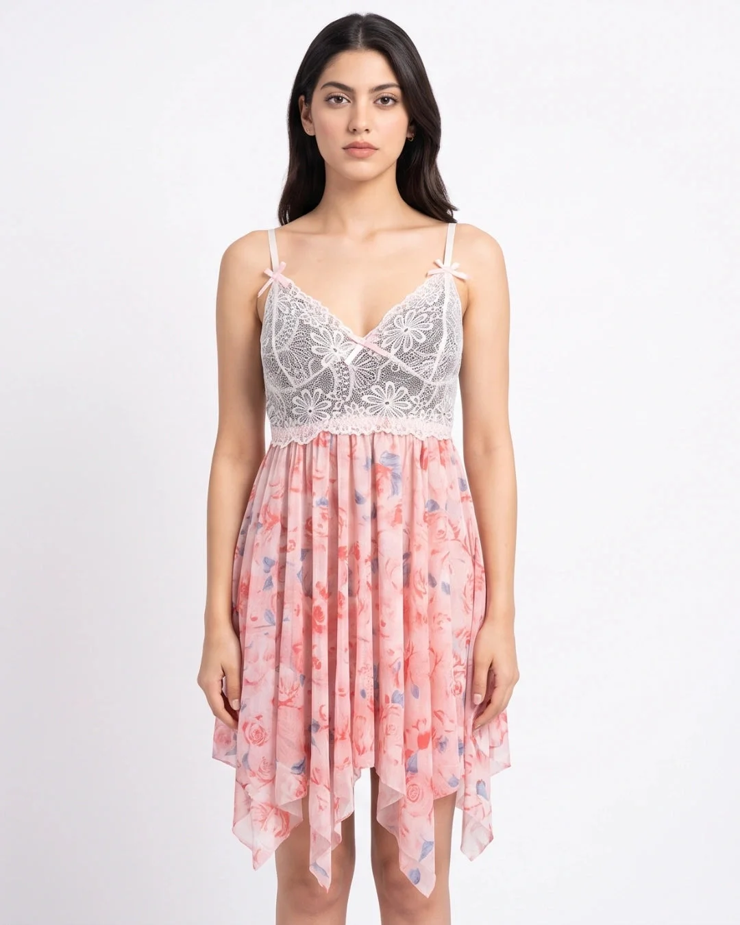 Babydoll Lingerie - Florelle -  Peach