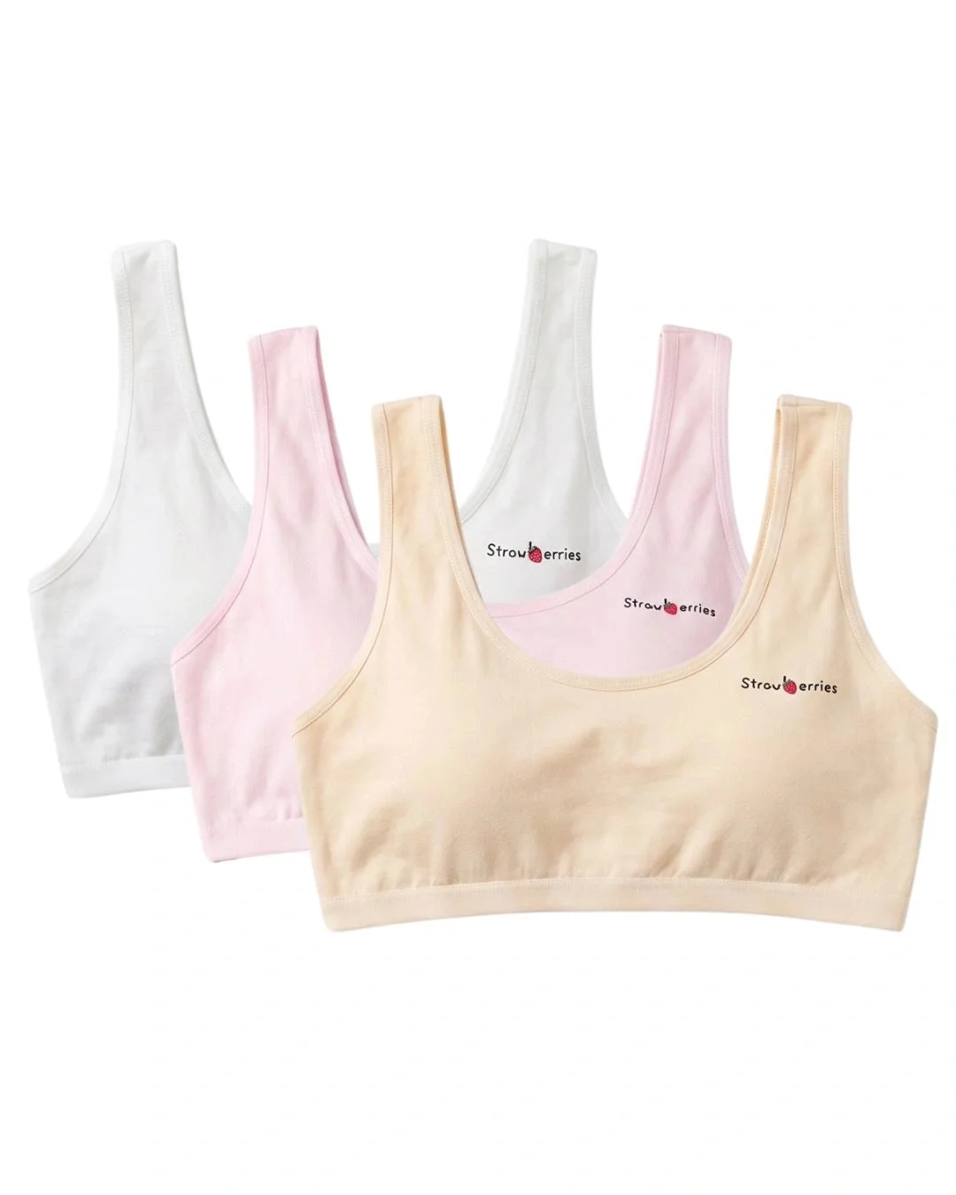 Berries Padded Cotton Teenage Bra - Pack of 3