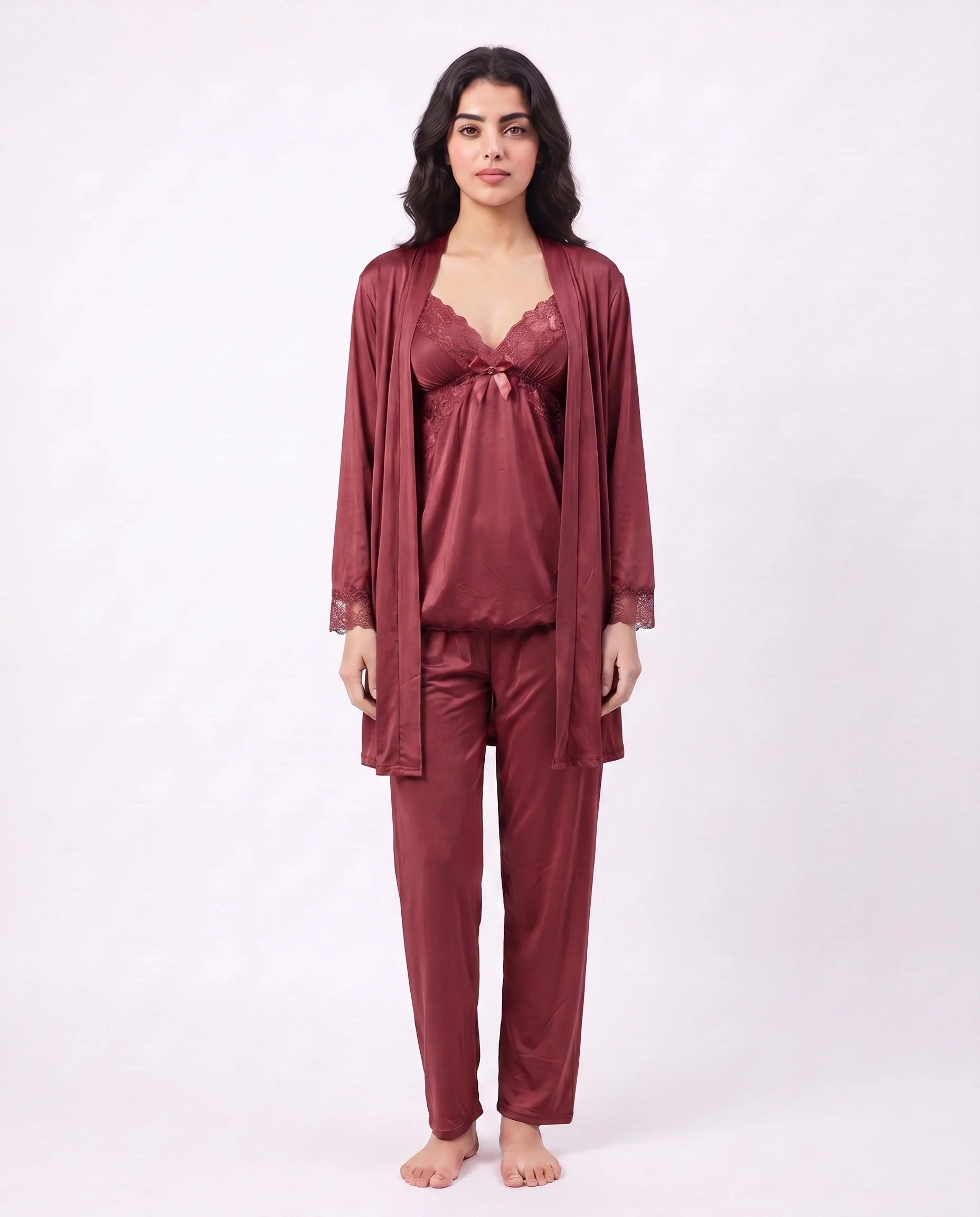 Gown Set - Zera - Maroon
