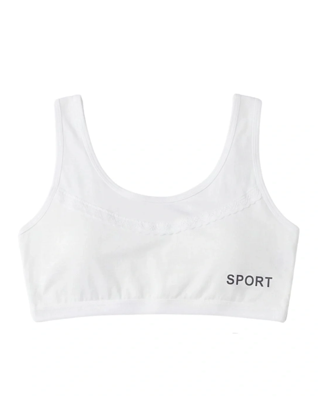 Lovey Lace Trim Teenage Sports Bra - Pack of 3