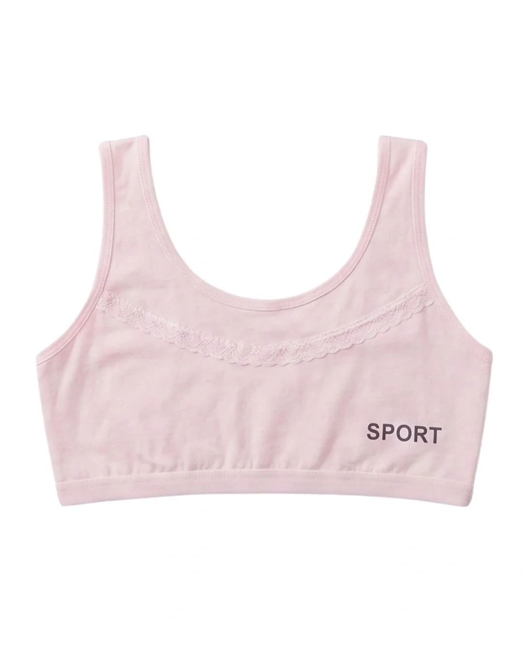 Lovey Lace Trim Teenage Sports Bra - Pack of 3