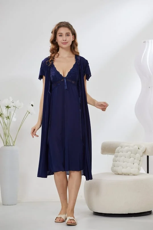 6-Piece Pure Silk Nightwear Set - Marvella Purple