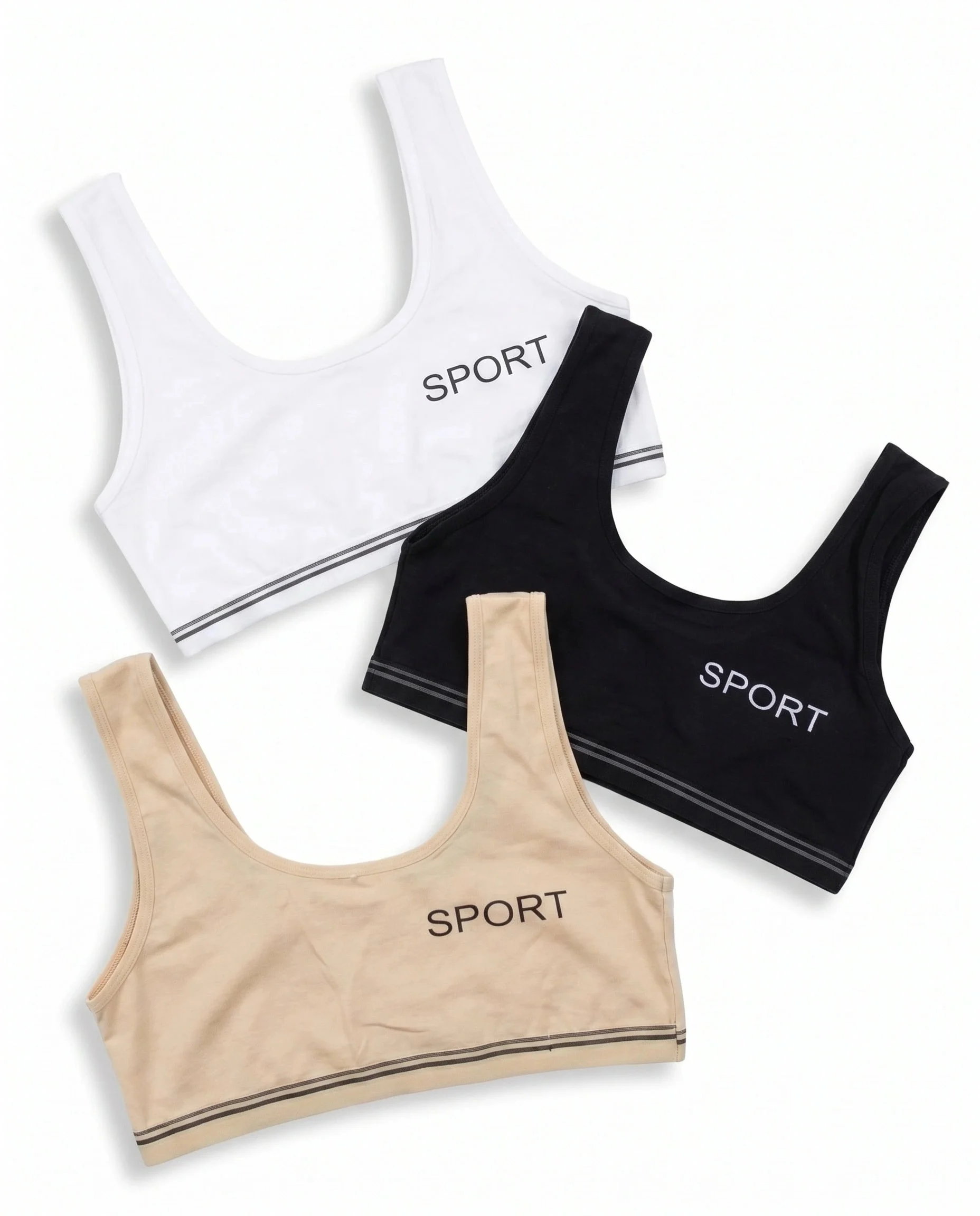 Sportica Non-Padded Teenage Sports Bra - Pack of 3