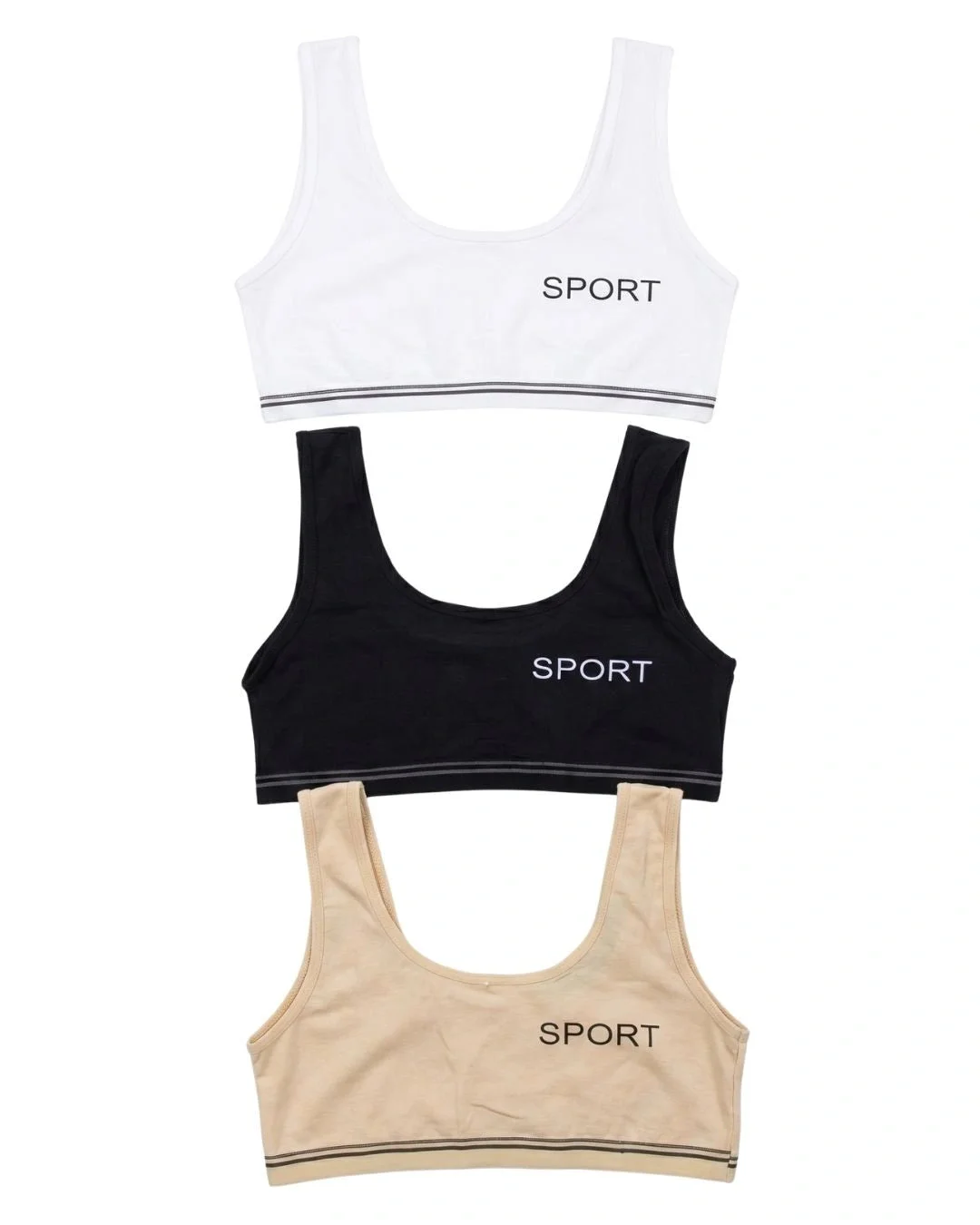 Sportica Non-Padded Teenage Sports Bra - Pack of 3