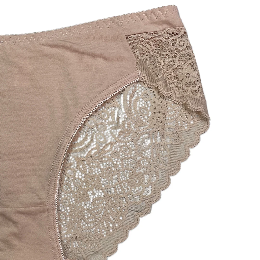 Lace Charm Cotton Brief Panties with Lace Sides - Pack of 3