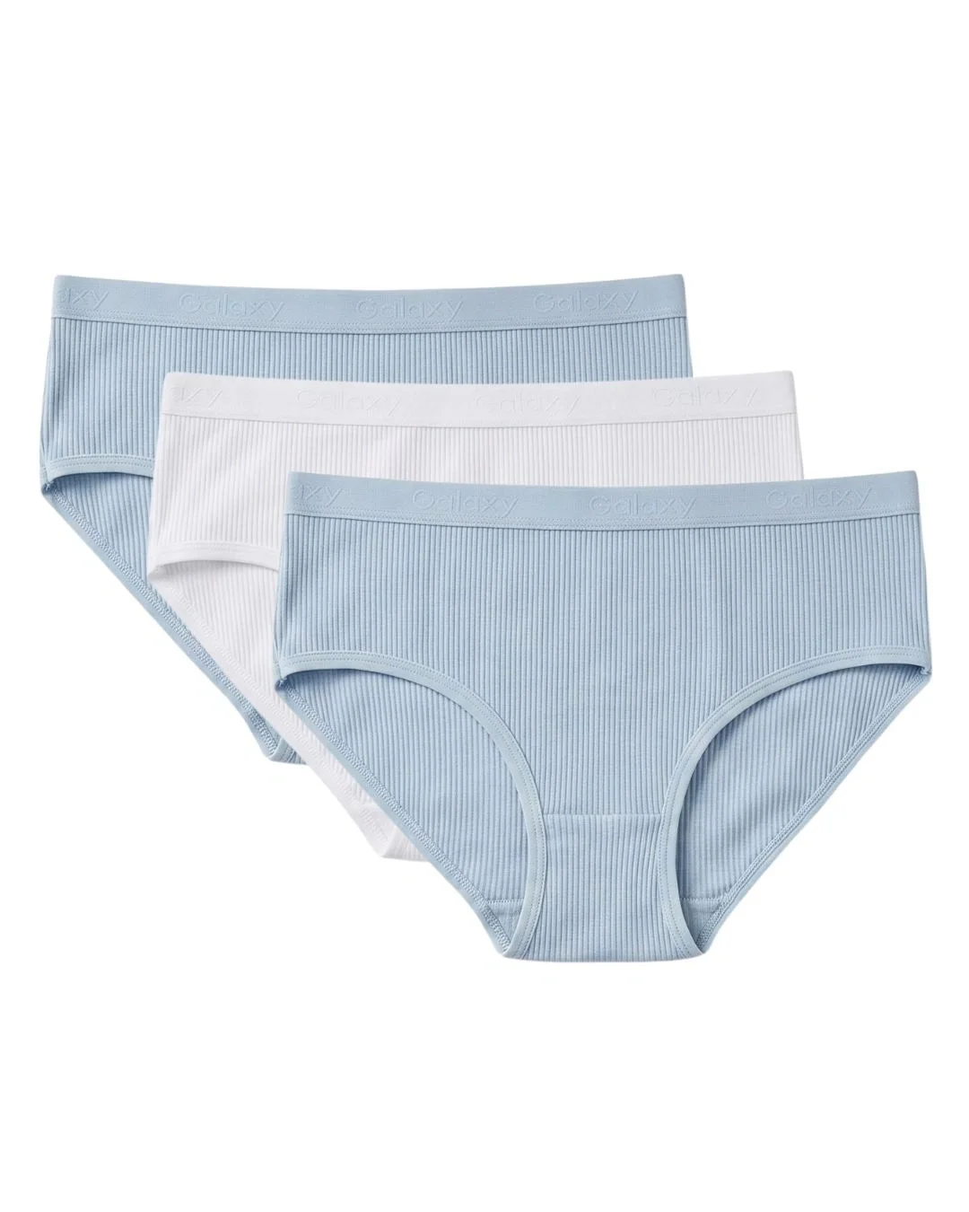 Ribline Ribbed Cotton High Waist Briefs - Pack of 3
