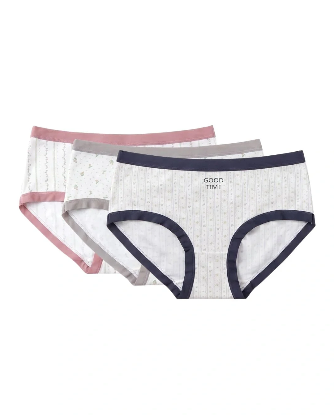 Rosevine Floral Print High Waist Briefs - Pack of 3
