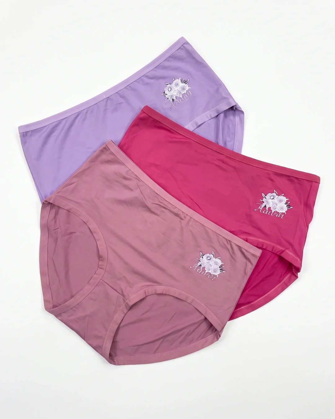 Flower High Waist Brief Panties for Women - Pack of 3