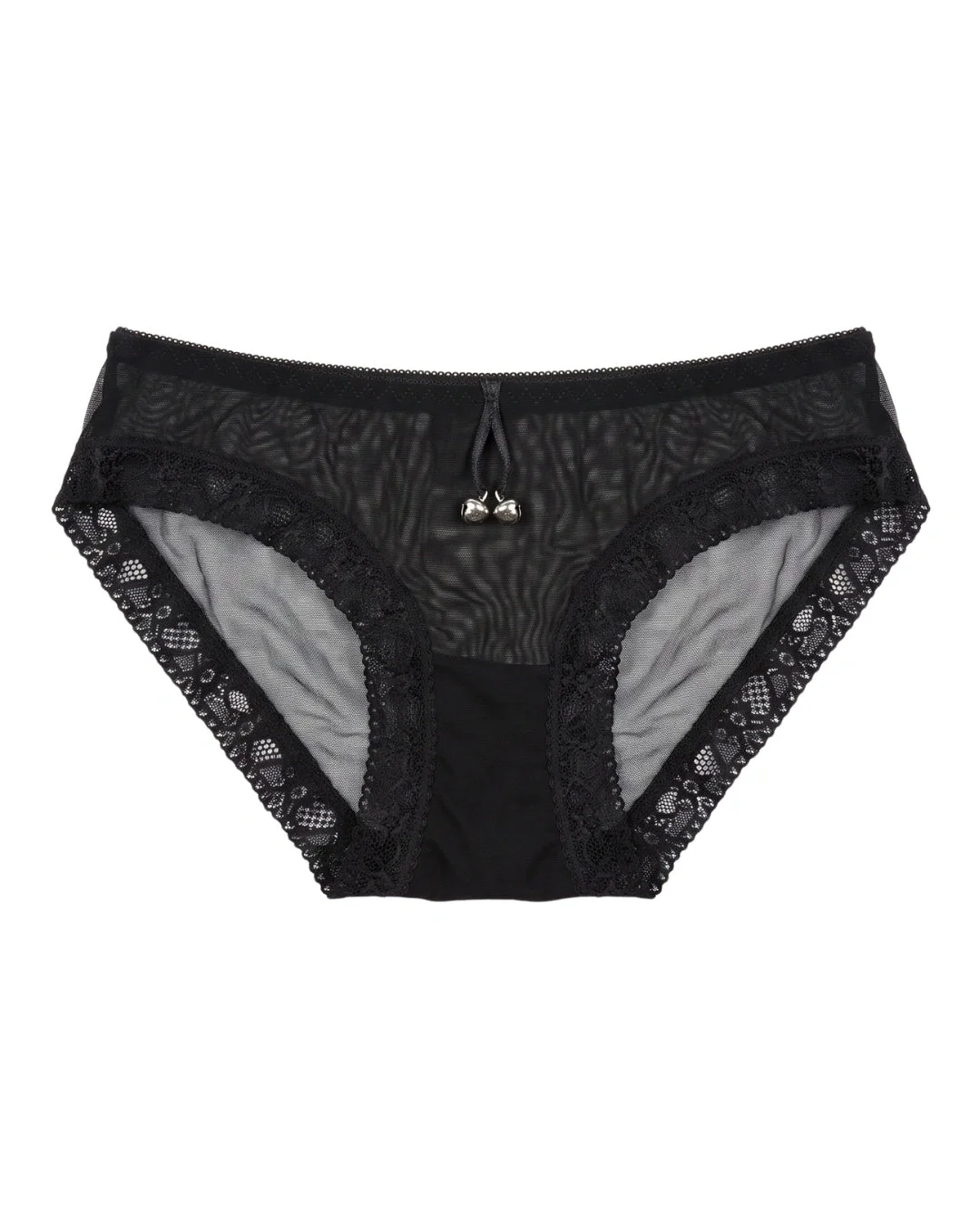 Bloom Charm Sheer Mesh Brief Panty - Black