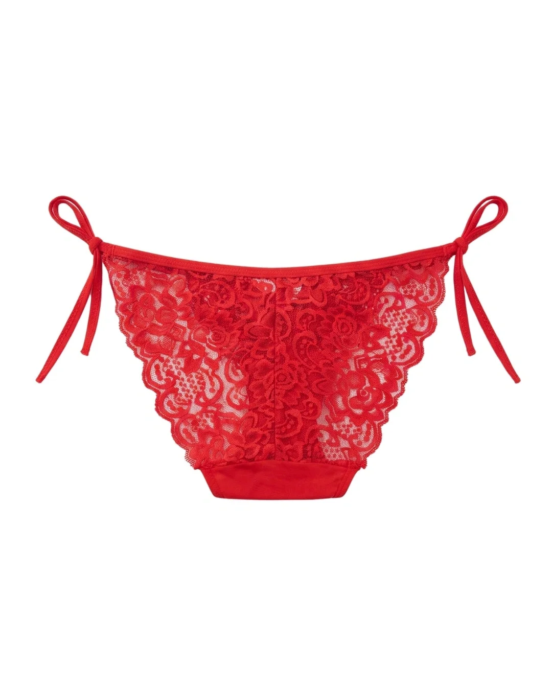 Butterfly Lace Tie-Side Bikini Panty - Red