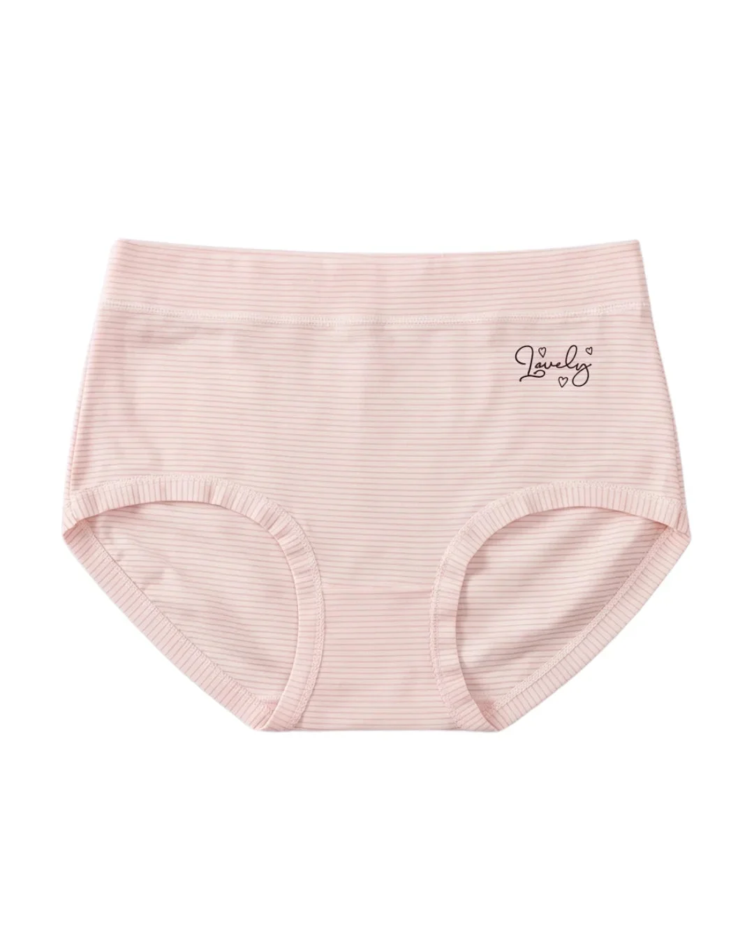 Soft Hearts Striped High Waist Briefs - Pack of 3