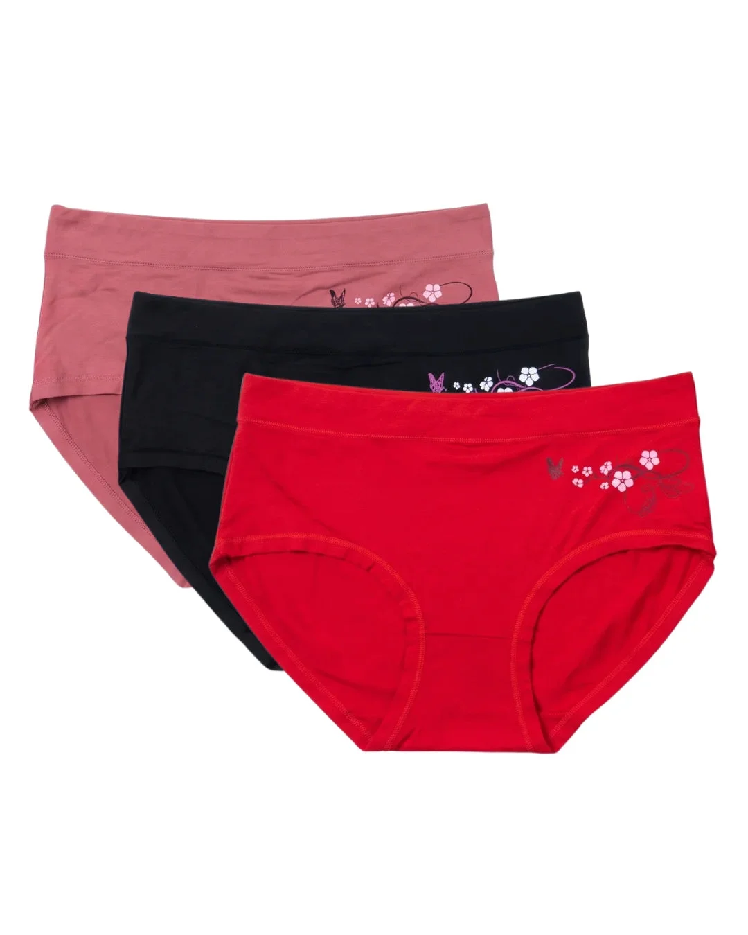 Comfy Petals High Waist Briefs with Floral Print - Pack of 3