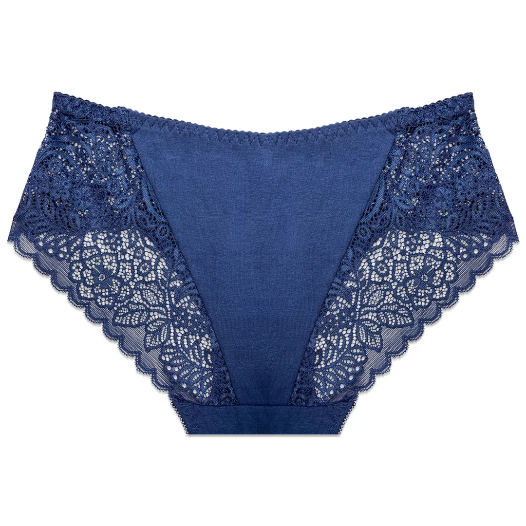 Lace Desire Cotton Briefs with Lace Waistband - Pack of 3