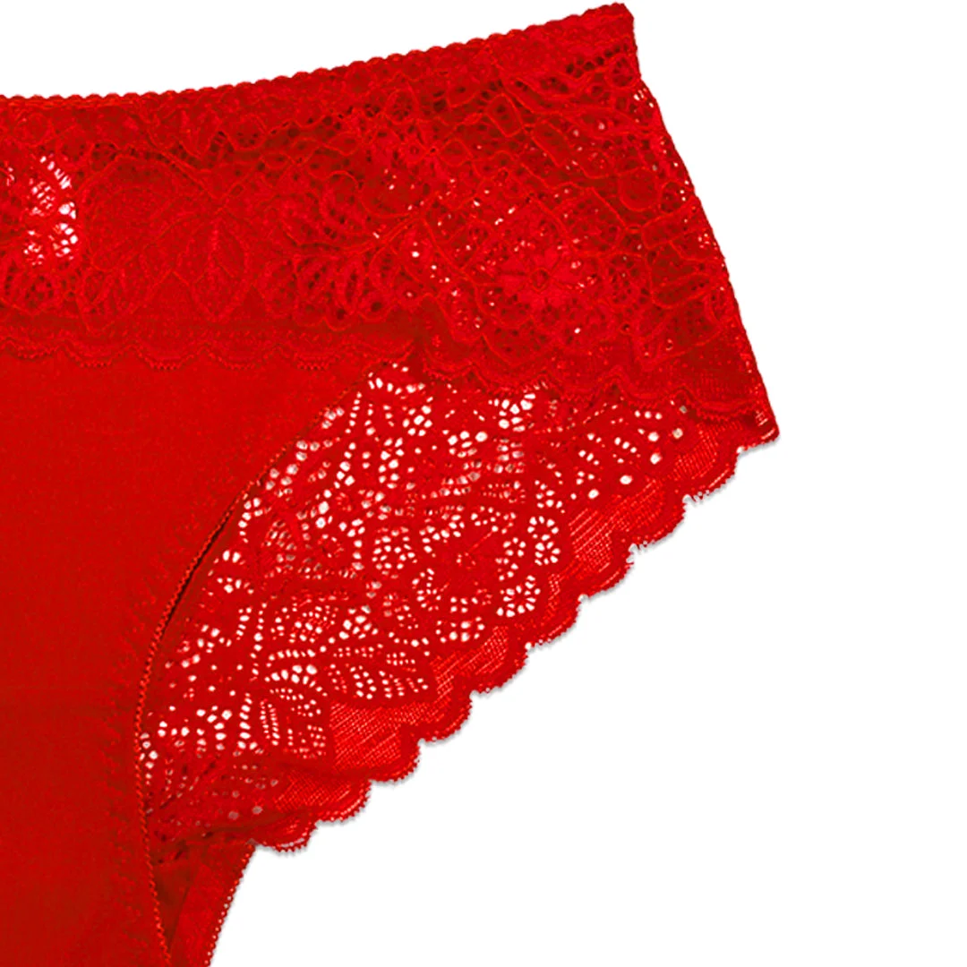 Lace Desire Cotton Briefs with Lace Waistband - Pack of 3