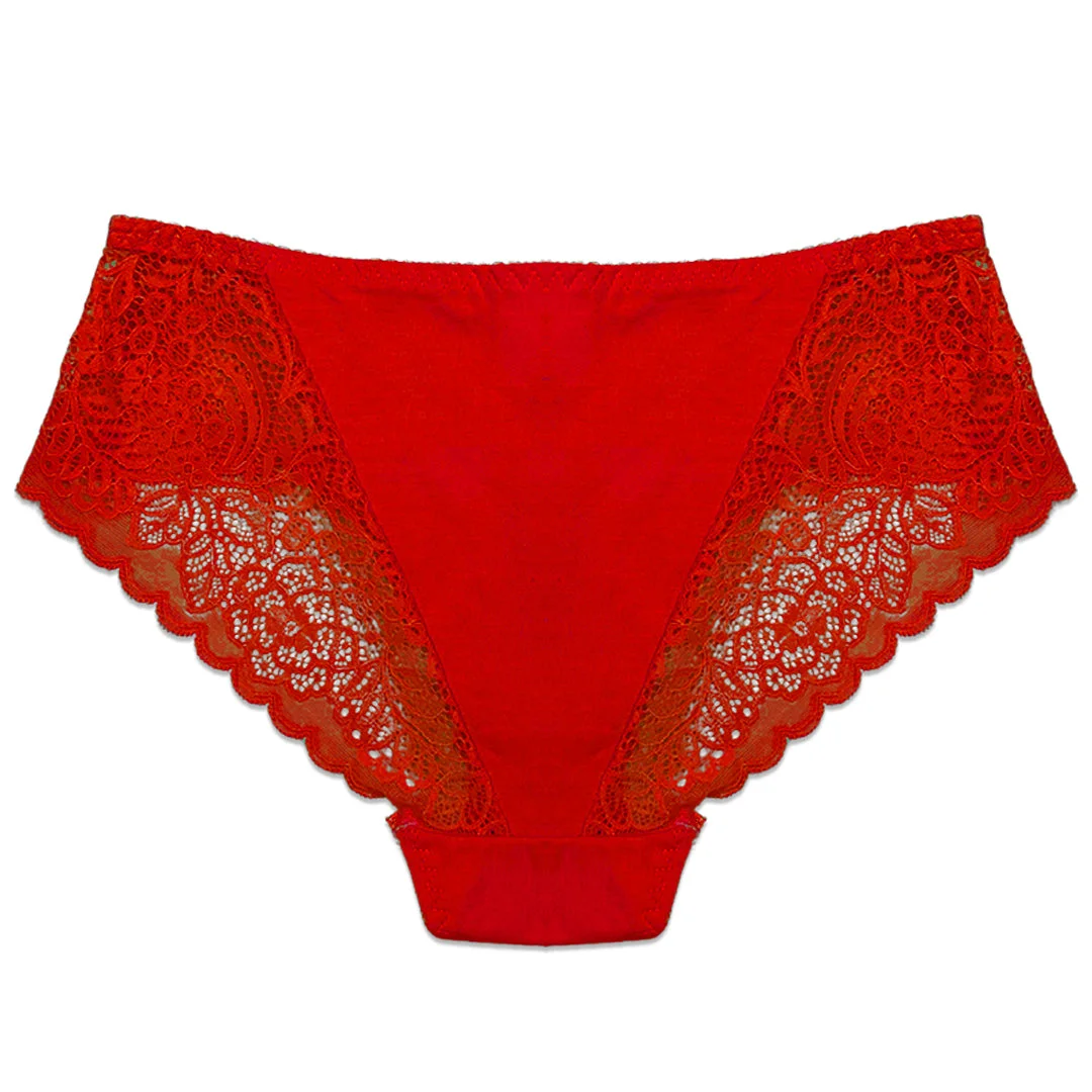 Lace Desire Cotton Briefs with Lace Waistband - Pack of 3