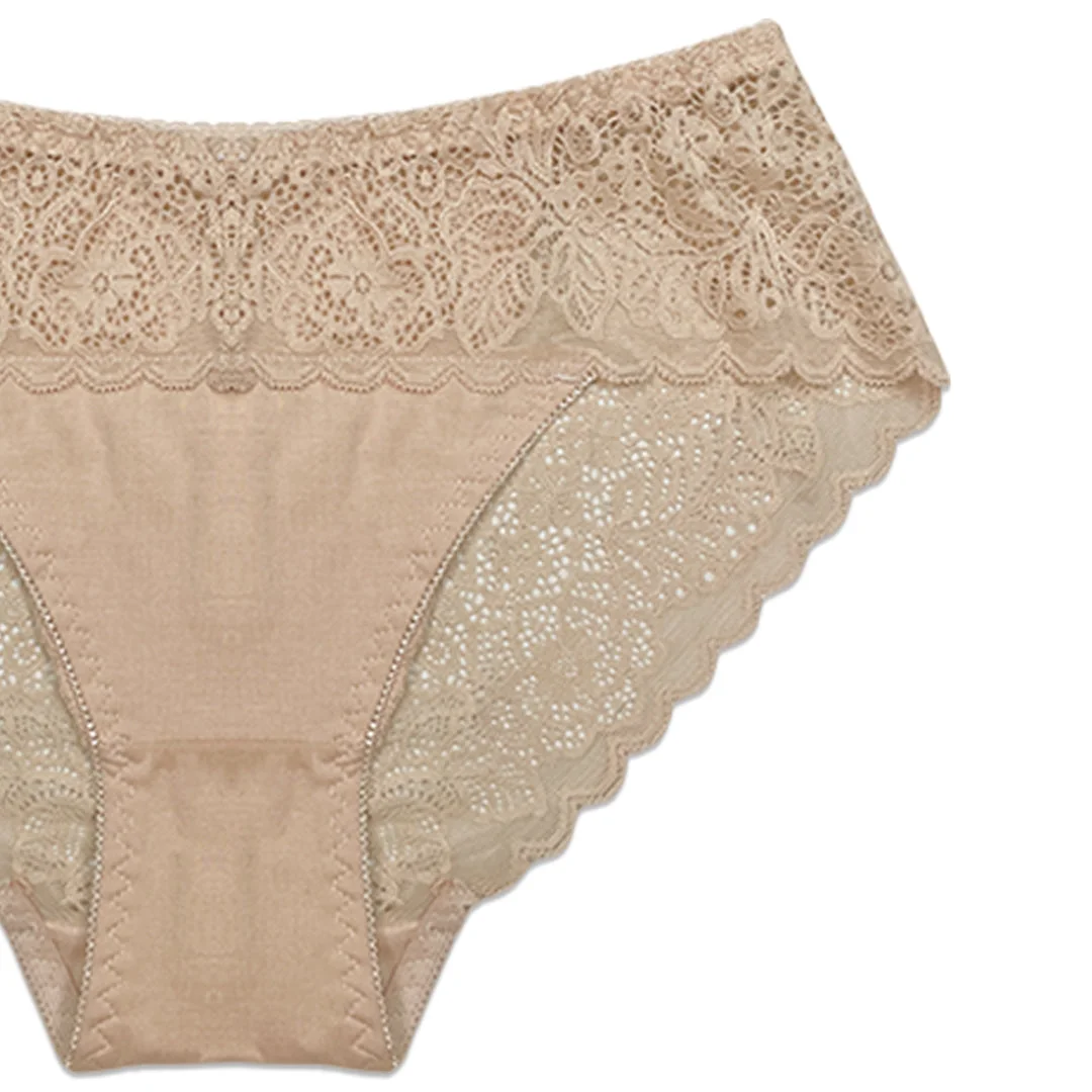 Lace Desire Cotton Briefs with Lace Waistband - Pack of 3