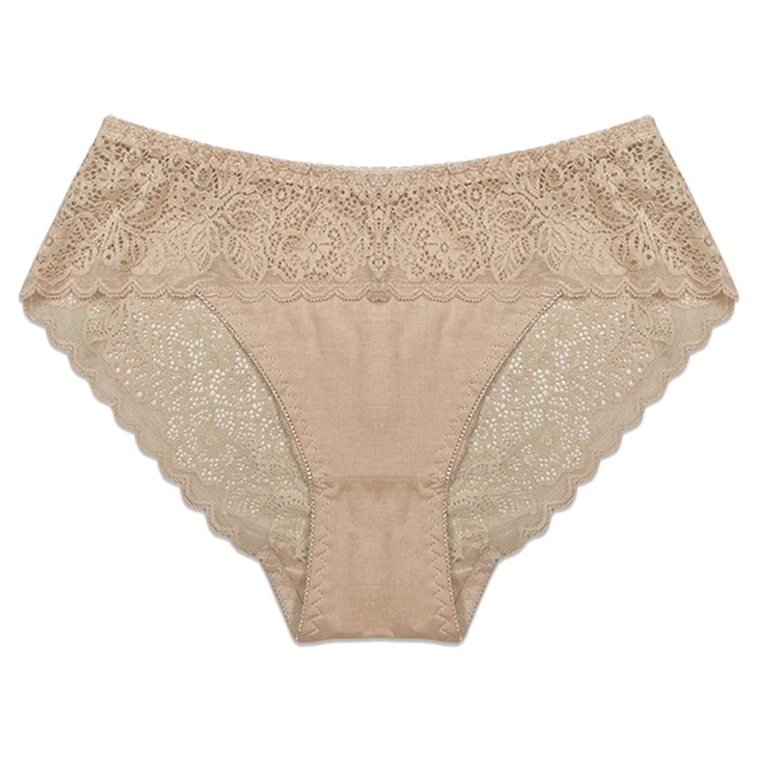 Lace Desire Cotton Briefs with Lace Waistband - Pack of 3