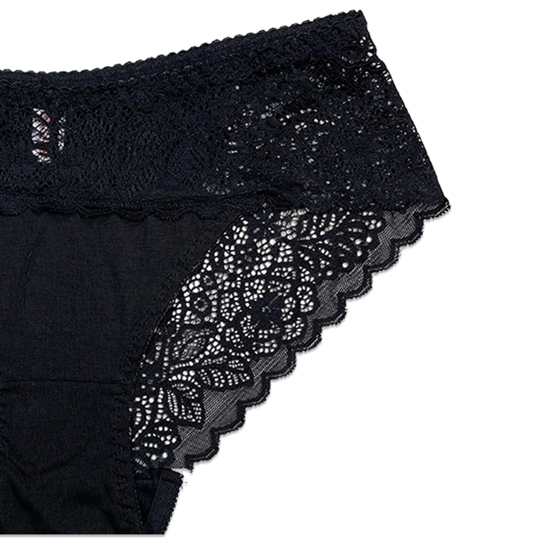 Lace Desire Cotton Briefs with Lace Waistband - Pack of 3