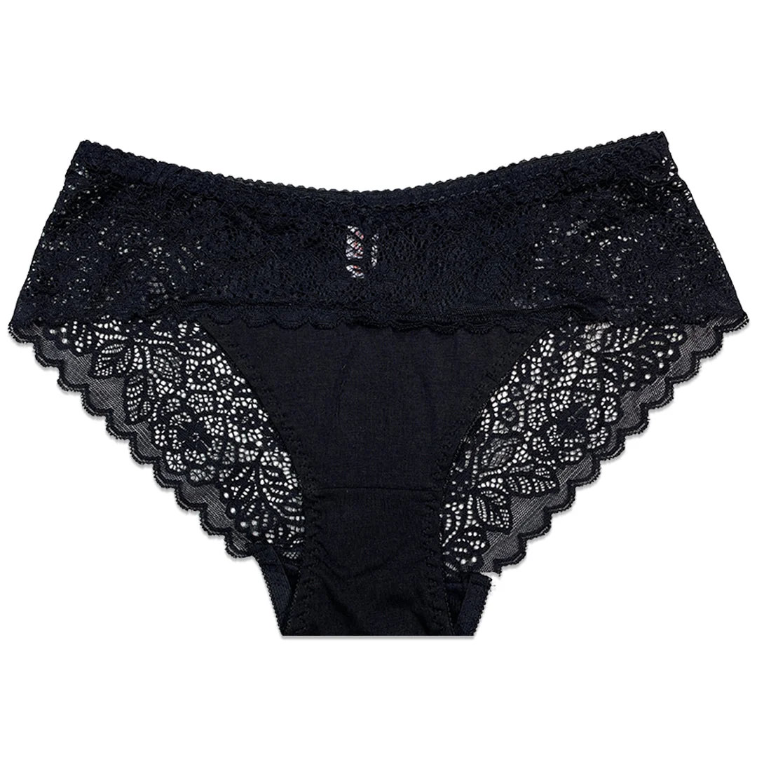 Lace Desire Cotton Briefs with Lace Waistband - Pack of 3
