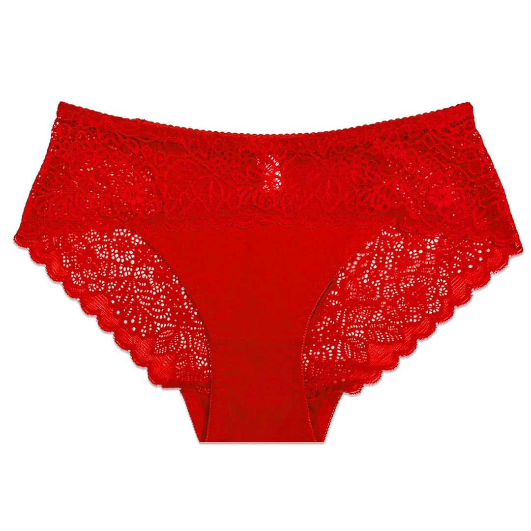 Lace Desire Cotton Briefs with Lace Waistband - Pack of 3