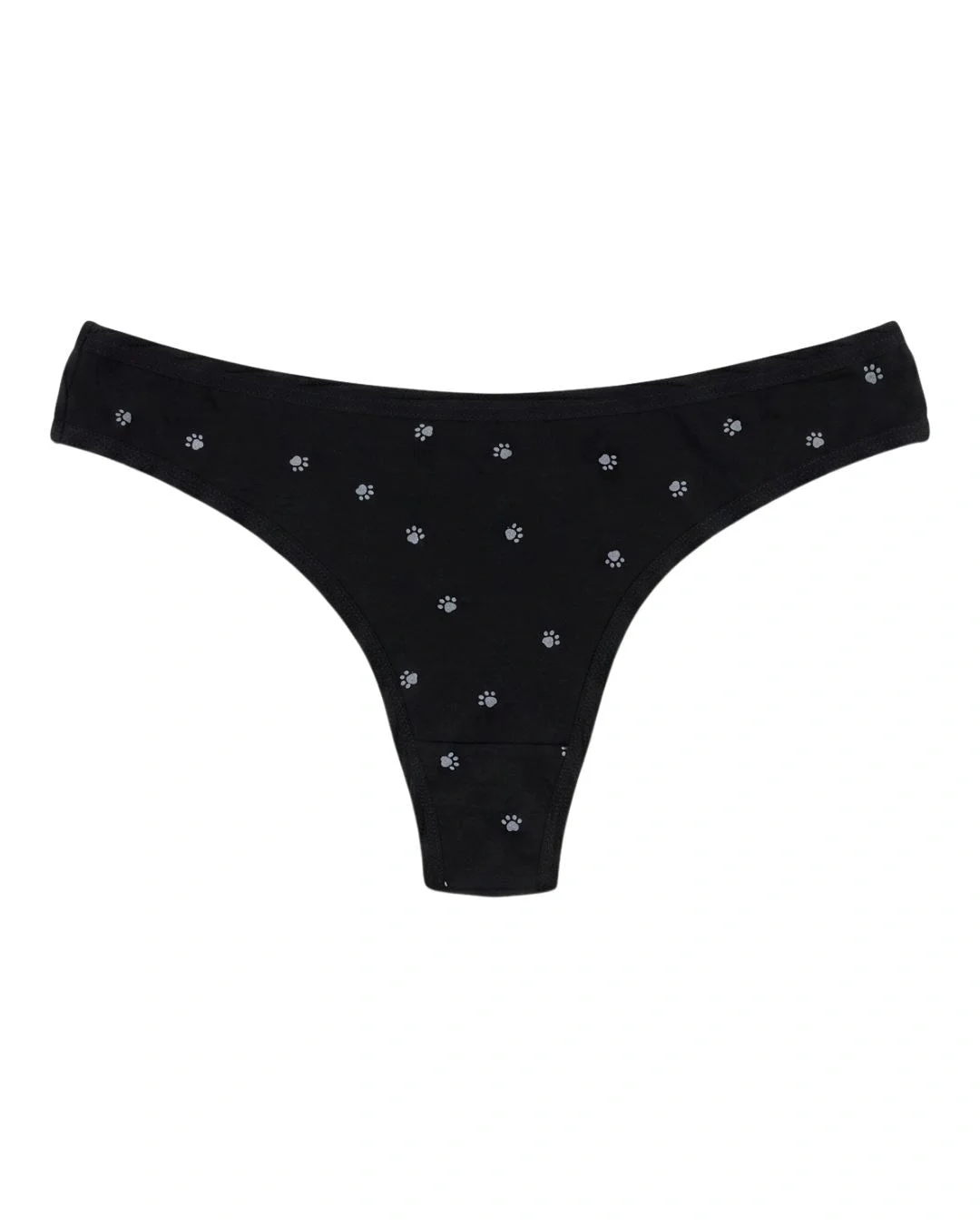 Pawette Paw Print Cotton Thong Panties - Pack of 3