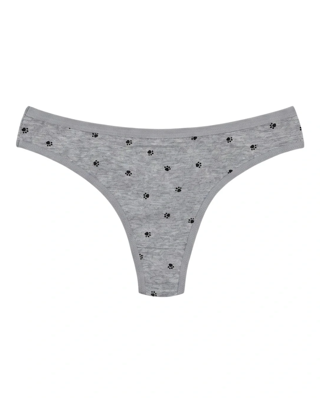 Pawette Paw Print Cotton Thong Panties - Pack of 3